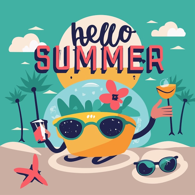 Vector summer vibes illustration