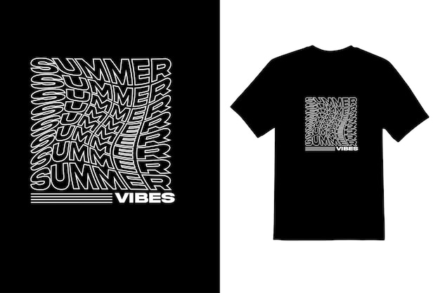 Summer vibes lettertype t-shirt ontwerpsjabloon