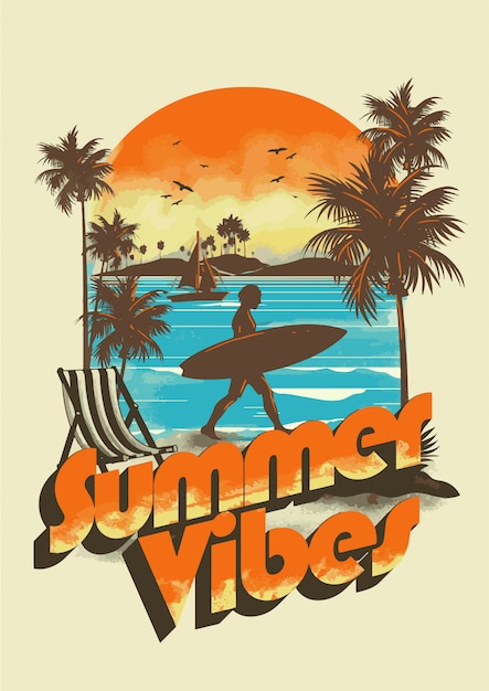 Summer vibes retro design