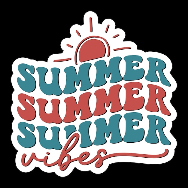 Vector summer vibes retro stickers