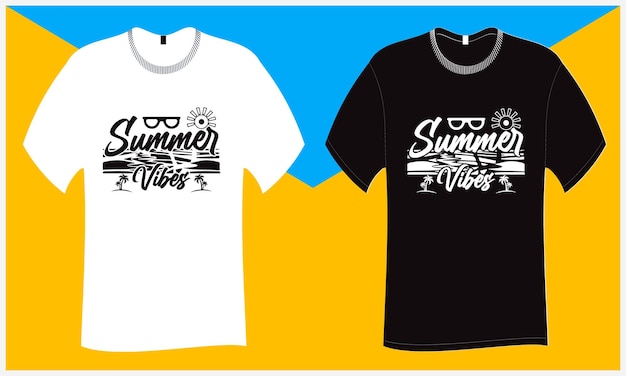 サマーバイブSVGカットファイルTシャツデザイン