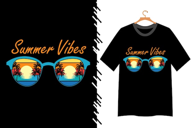 夏の雰囲気のTシャツのデザイン