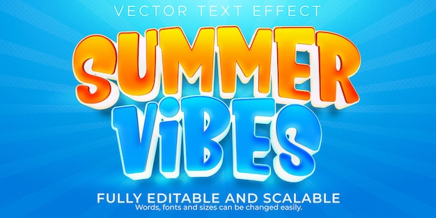 여름 분위기 텍스트 효과 편집 가능한 해변 및 태양 텍스트 스타일
