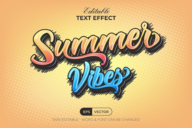 Summer vibes text effect style Editable text effect