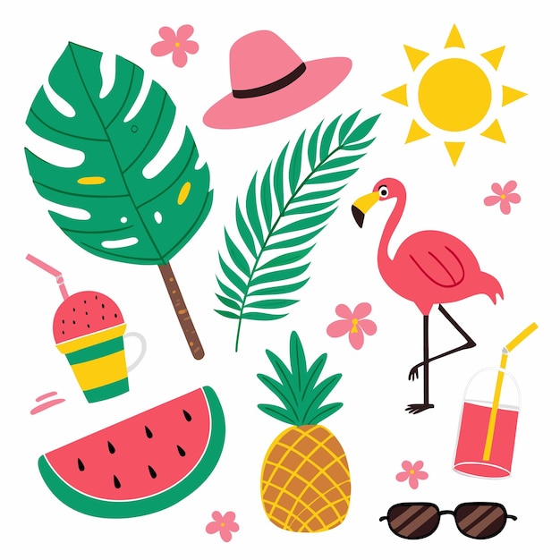 夏の囲気 熱帯の楽園のイラスト