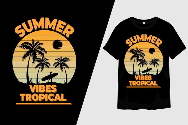 Summer Vibes Tropical T Shirt Design