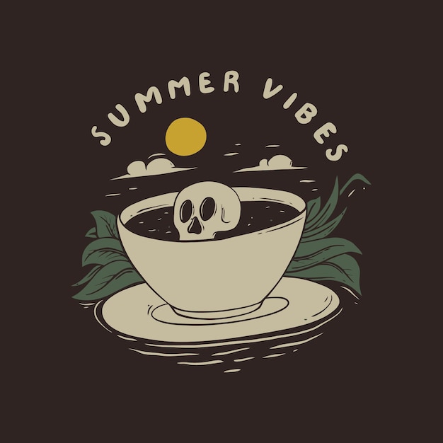 Vector summer vibes tshirt design  premium