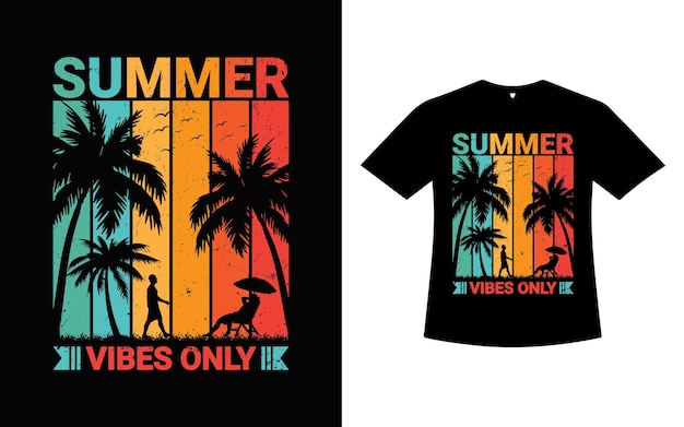 Premium Vector | Summer vibes tshirt design template vector image
