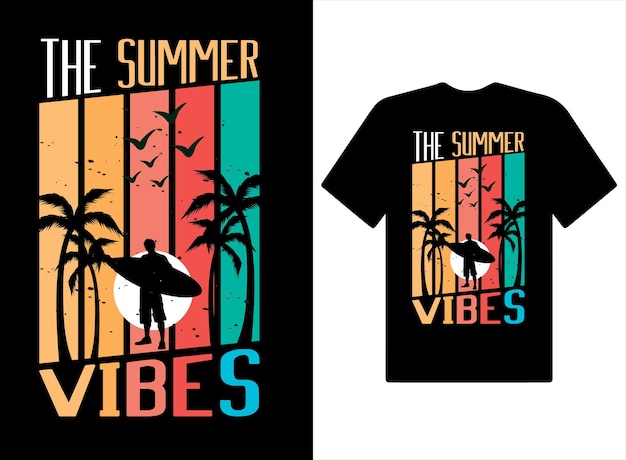 Summer Vibes tshirts Design vintage summer illustration and vector