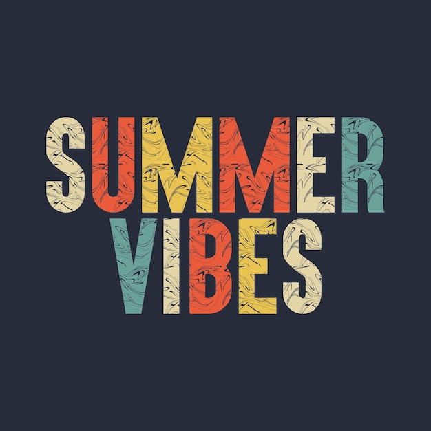 summer vibes vintage lettering