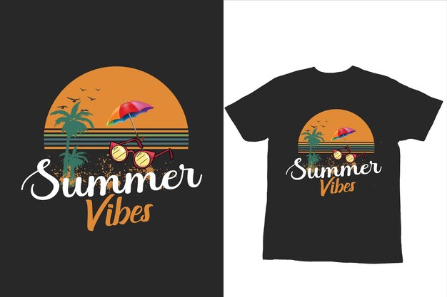 Summer Vibes Zoete zomer zomertijd Tshirt ontwerp en Vector
