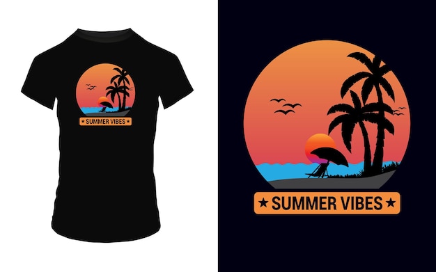 'Summer Vibes' Zomer T-shirt ontwerp