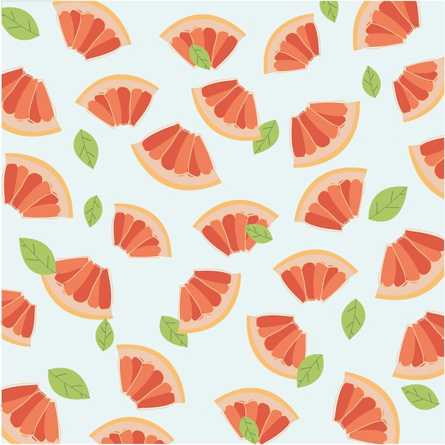 summer wallpaper with pieces of fresh grapefruit