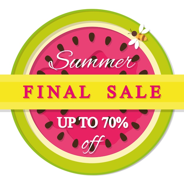 Summer watermelon sale label