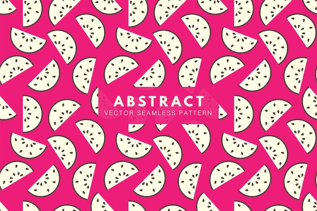 Summer watermelon sweet fruity on a pink background Seamless vector repeat pattern