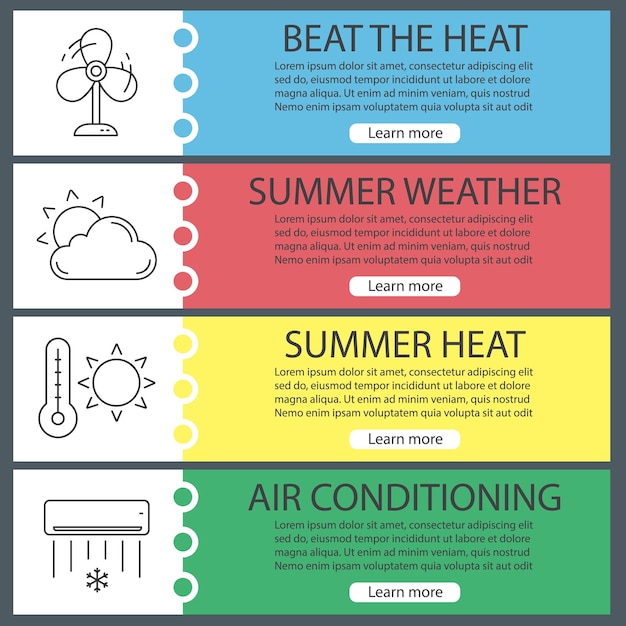 Summer web banner templates set