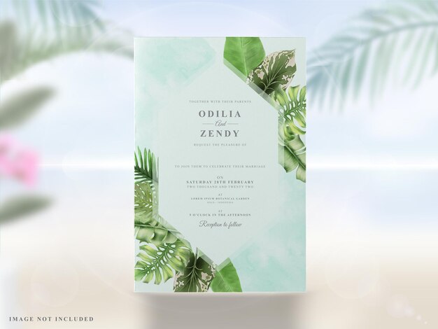 Summer wedding invitations cards set