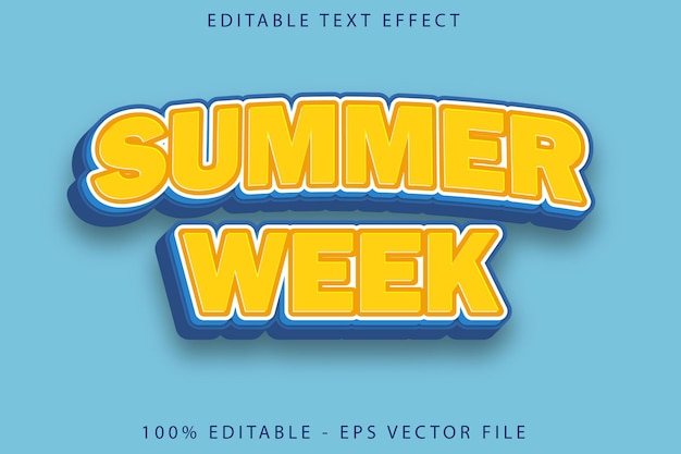 Summer Week Editable Text Effect Cartoon Style