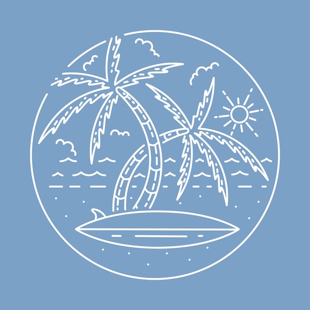 아름다움 자연과 서핑 그래픽 일러스트 벡터 아트 tshirt 디자인 여름