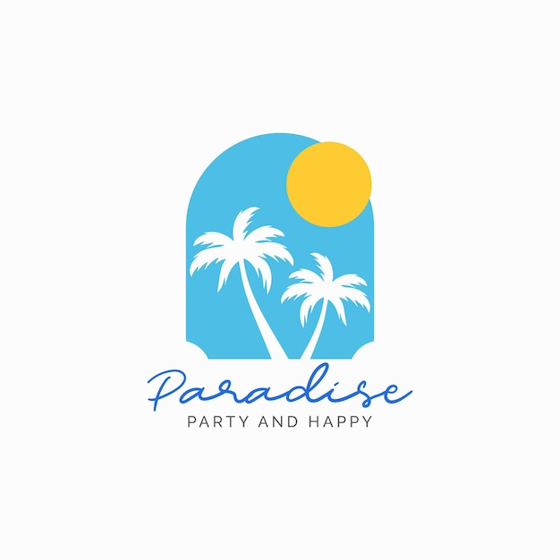 Summer with palm logo design