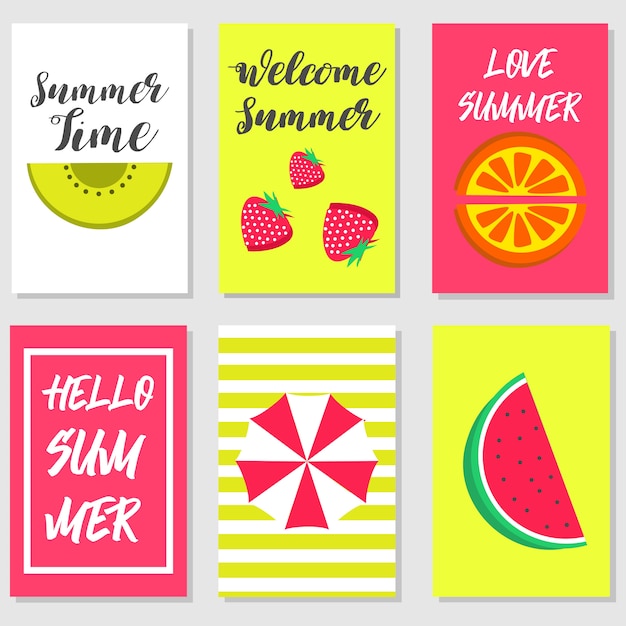 Vettore collezione di banner summertime