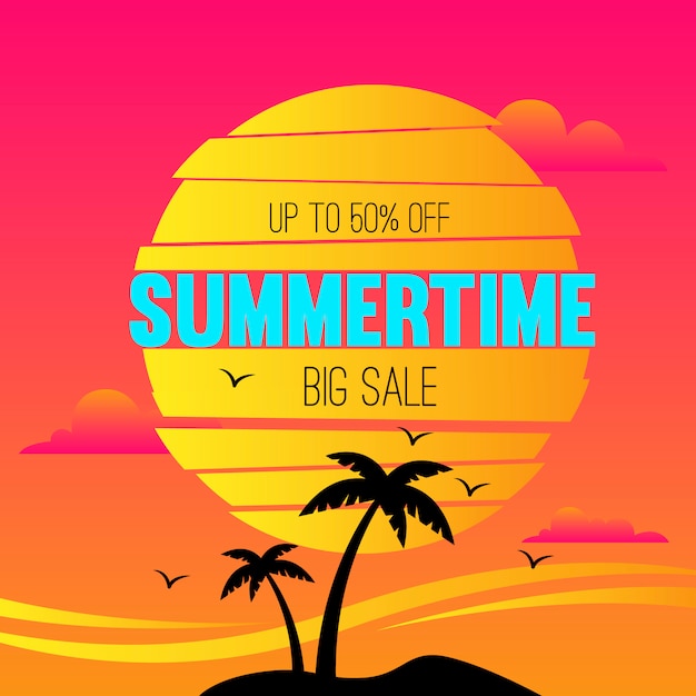 Summertime big sale background