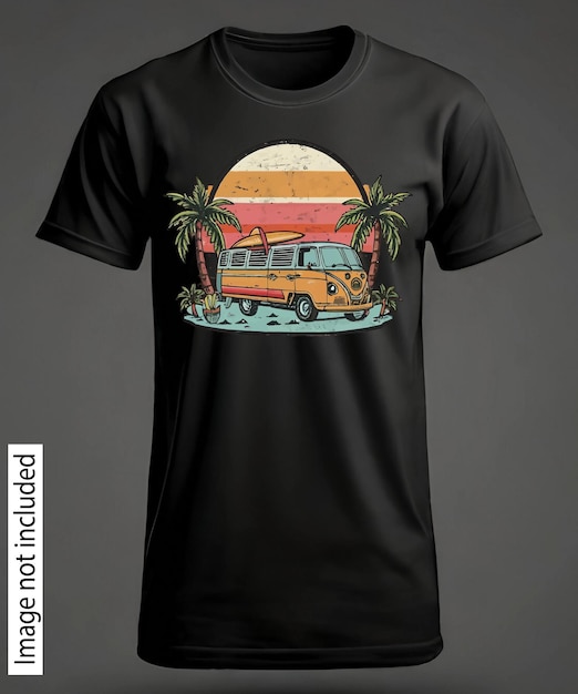 Vector summertime black tshirt design