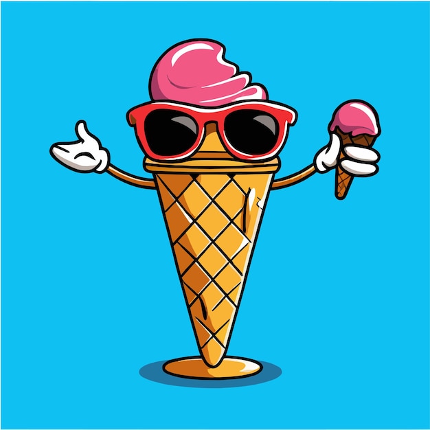 Vector summertime holiday with ice cream