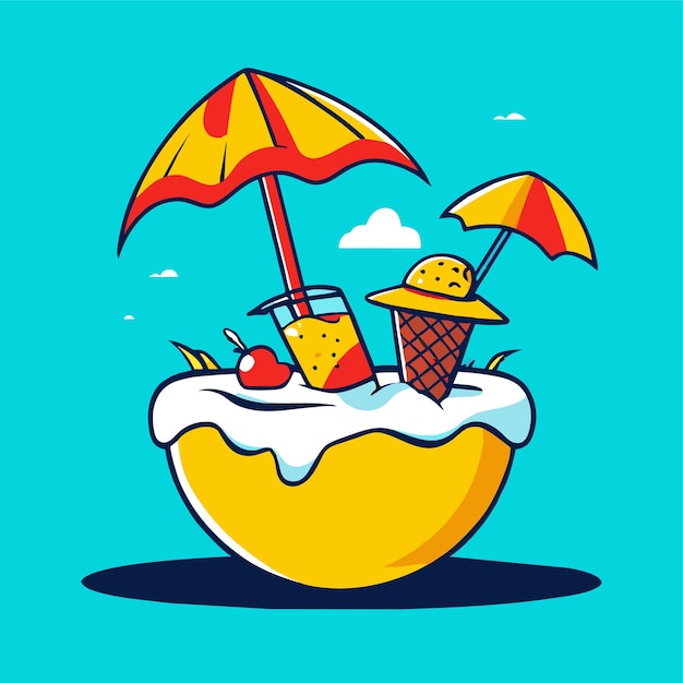 Summertime holiday with ice cream