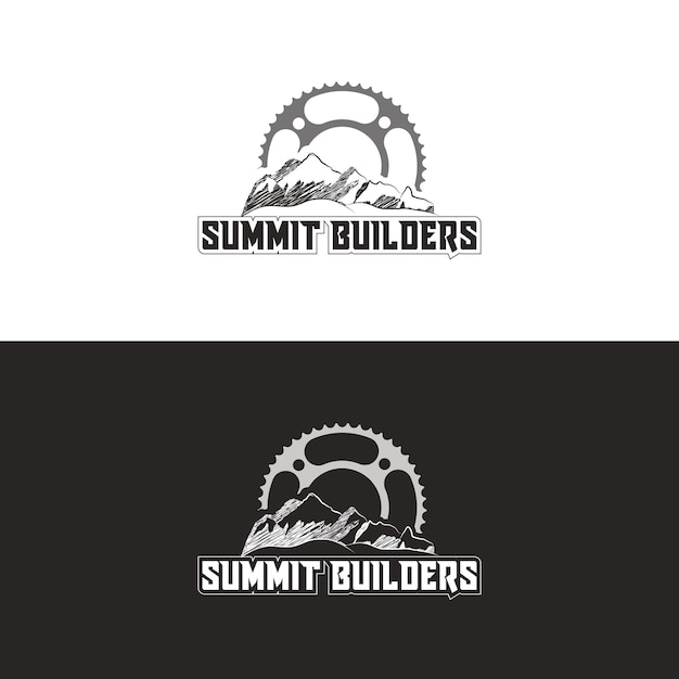 Vector summit builders handdrawn pictorial mark builders logo design