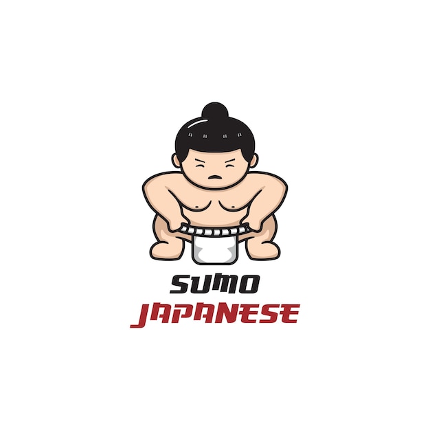 Sumo cartoon mascotte logo ontwerp