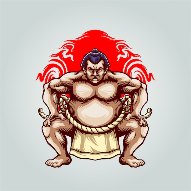 Illustrazione di combattente di sumo