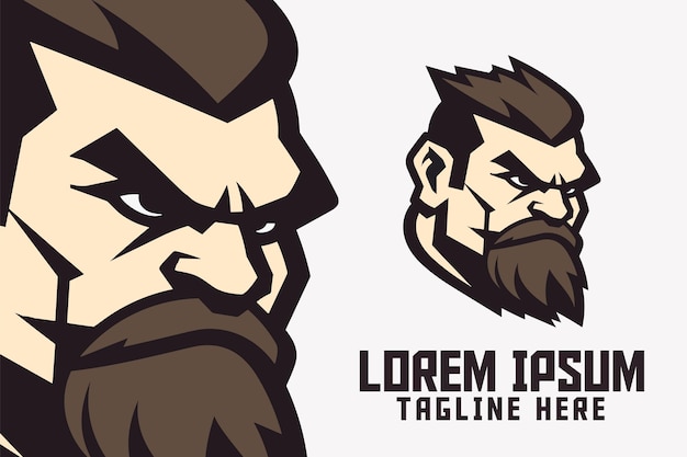 Sumo fighters wrestling gym template head mascot logo