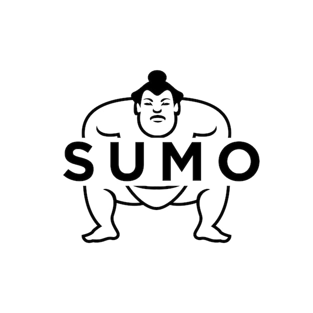 Vector sumo mascot logo icon design illustration