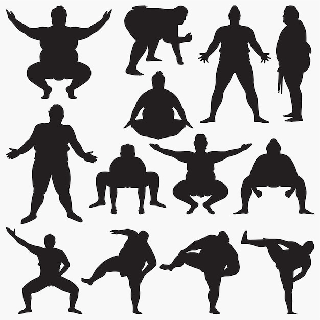 Vector sumo silhouettes