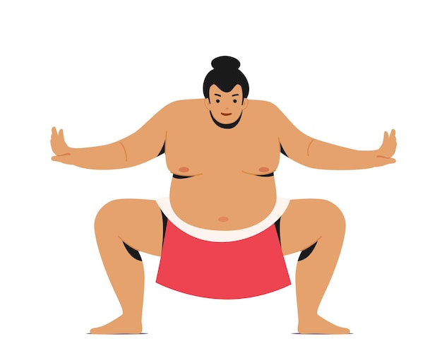 Sumo worstelaar man presenteren traditionele Japanse vechtsporten overgewicht mannelijke karakter geïsoleerd Japan sportman