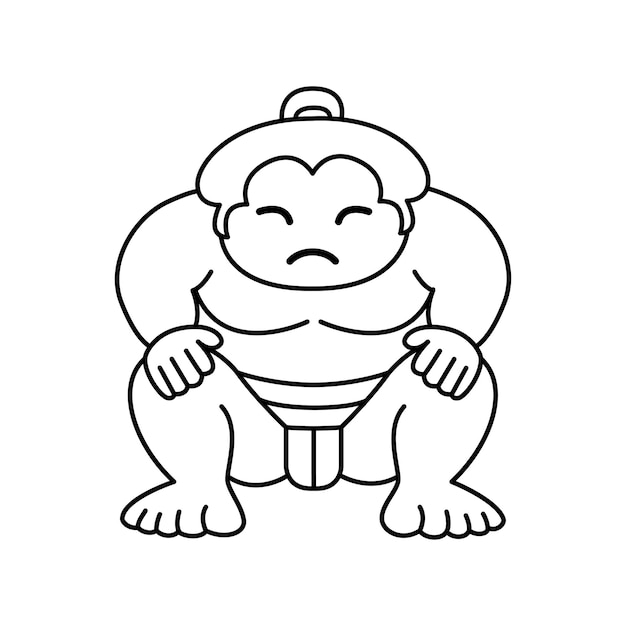 Vettore icona del lottatore di sumo