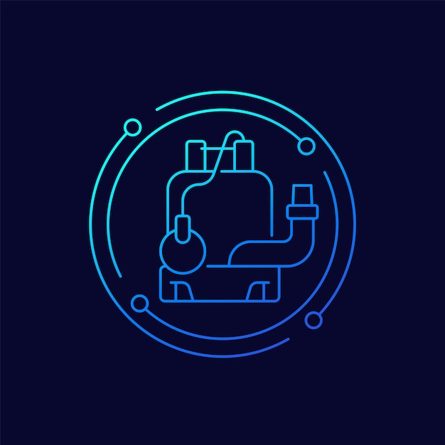 Sump pomp pictogram lineair ontwerp