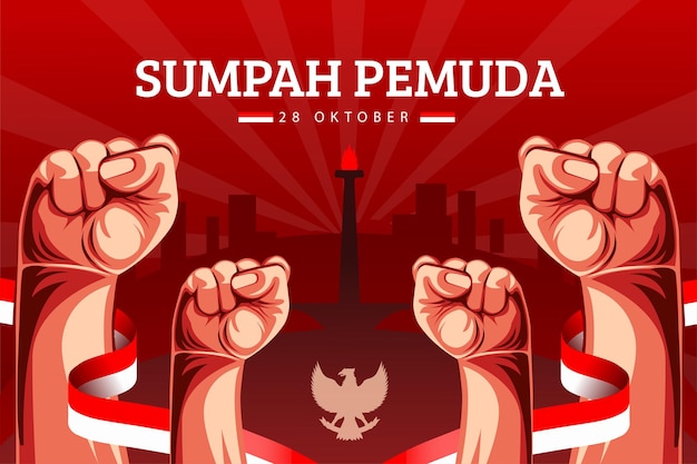 Vector sumpah pemuda 28 october indonesia