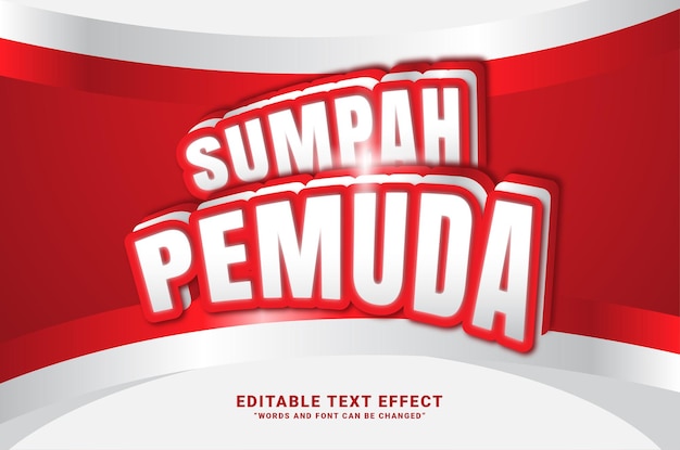 Sumpah Pemuda Индонезия Текстовый эффект