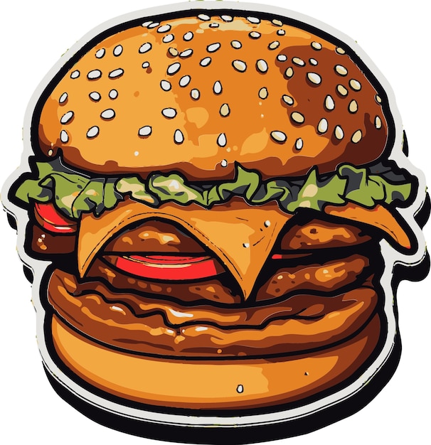 Sumptuous Burger Illustrations Vector Burgers Iconic Pack