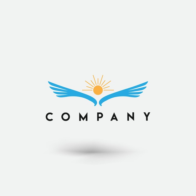 sun bird logo vector template illustration