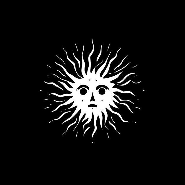 Vector sun black and white isolated icon vector illustration