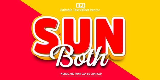 Sun Both 3d Editable Text Effect Vector With Background