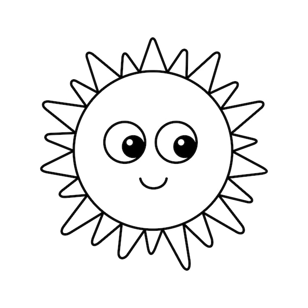 Vector sun cartoon vector illustration cute sun cartoon drawing playful celestial design