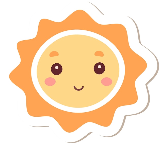 Vector sun character sticker