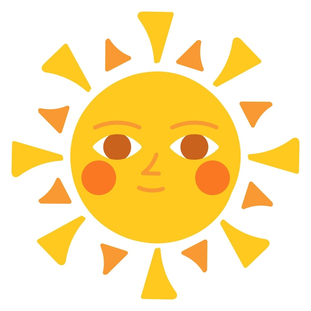 Sun character Yellow summer icon Yellow sunshine