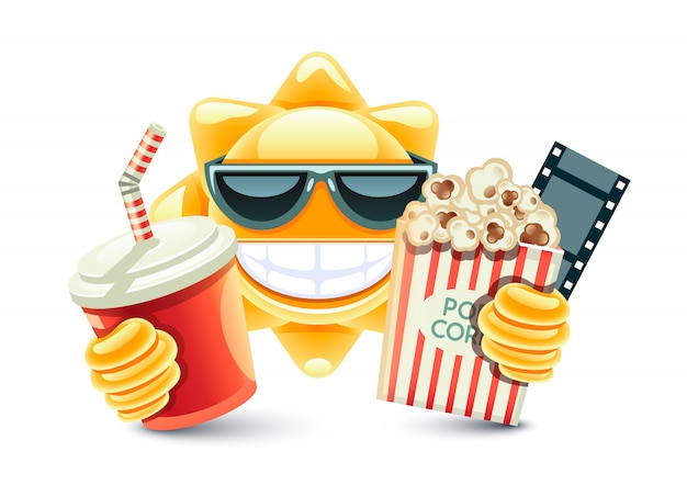 Sun in the cinema with food