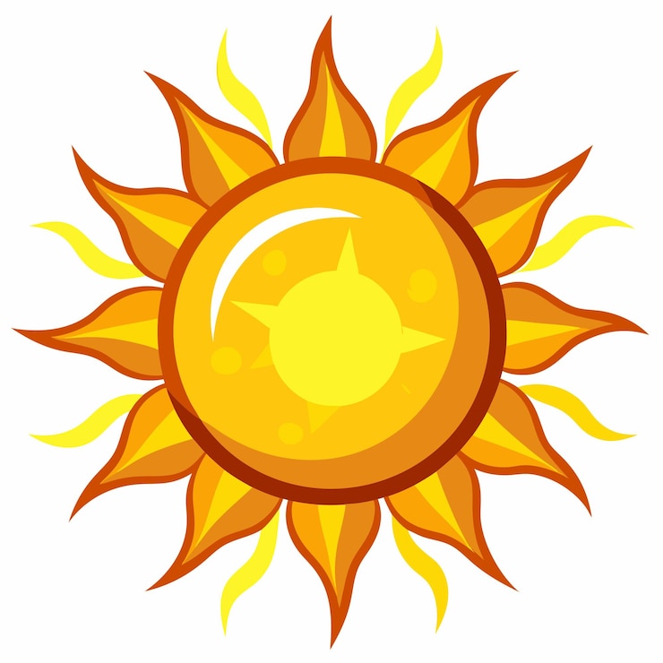 Вектор иллюстрация в стиле мультфильма sun clipart