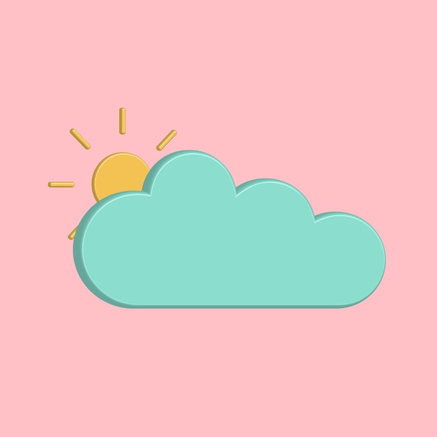 Sun and cloud icon illustration, best for your property images, summer time.